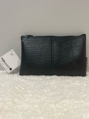 Design Ideas Black Repurposed Material Zip Folio Pouch